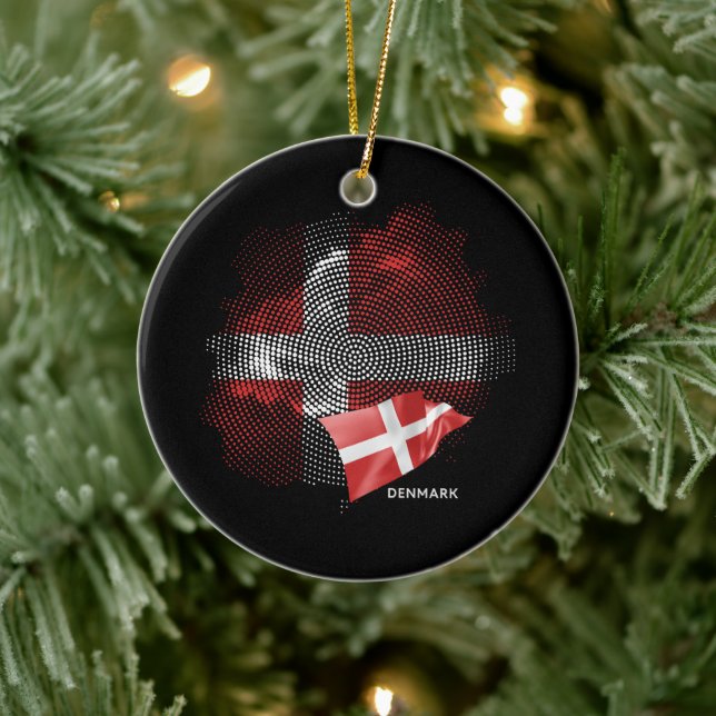 Denmark flag ceramic tree decoration (Tree)