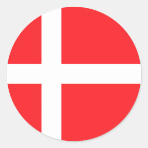 Denmark, flag classic round sticker