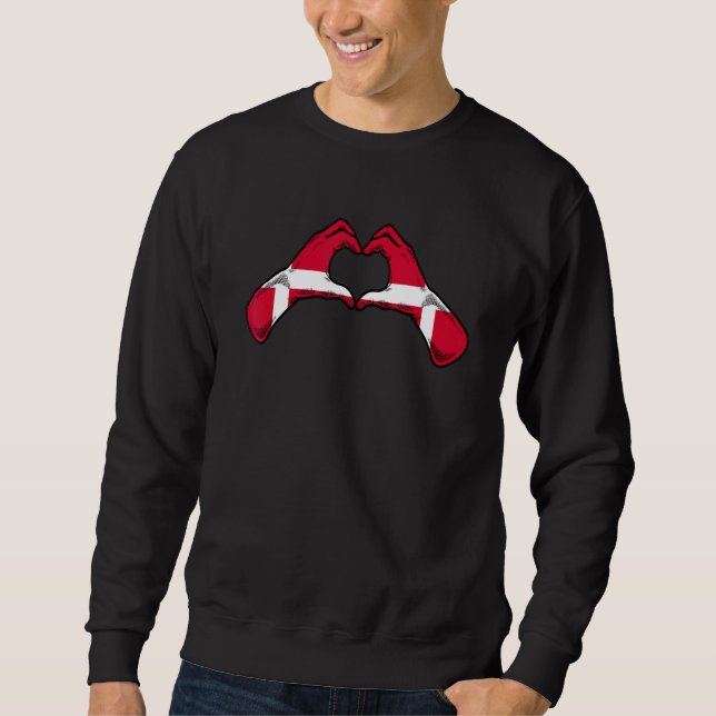 Denmark Flag Danish Heart 1 Sweatshirt (Front)