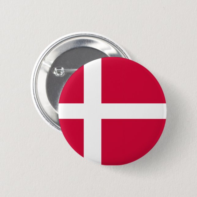 Denmark Flag Danish Pride Round 6 Cm Round Badge (Front & Back)