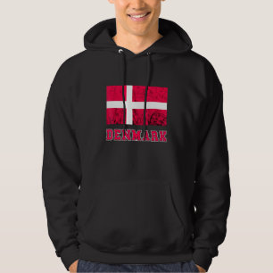 Denmark Flag Dannebrog Retro Danish Pride Danes Ro Hoodie