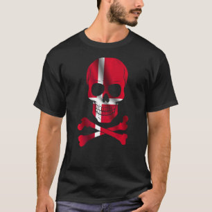 Denmark Flag Design Skull Flag Denmark T-Shirt