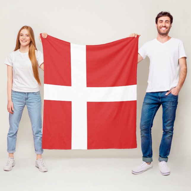 Denmark flag fleece blanket (In Situ)
