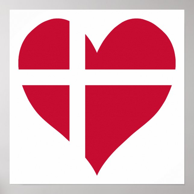 Denmark Flag Heart Poster (Front)