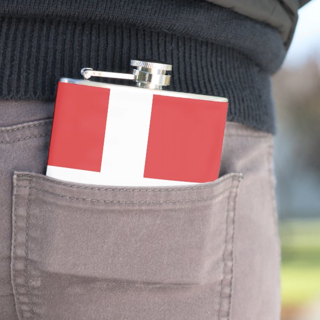 Denmark flag hip flask (In Situ)