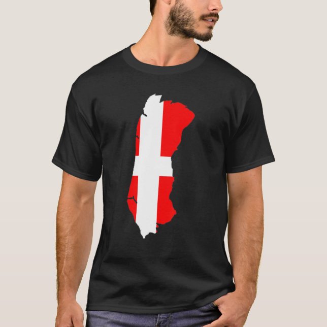 Denmark flag in Römö outline Römö T-Shirt (Front)