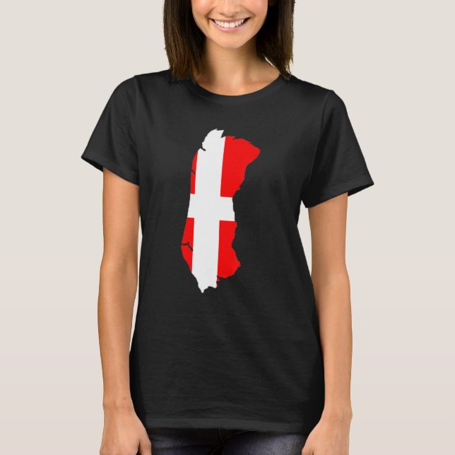 Denmark flag in Römö outline Römö T-Shirt (Front)