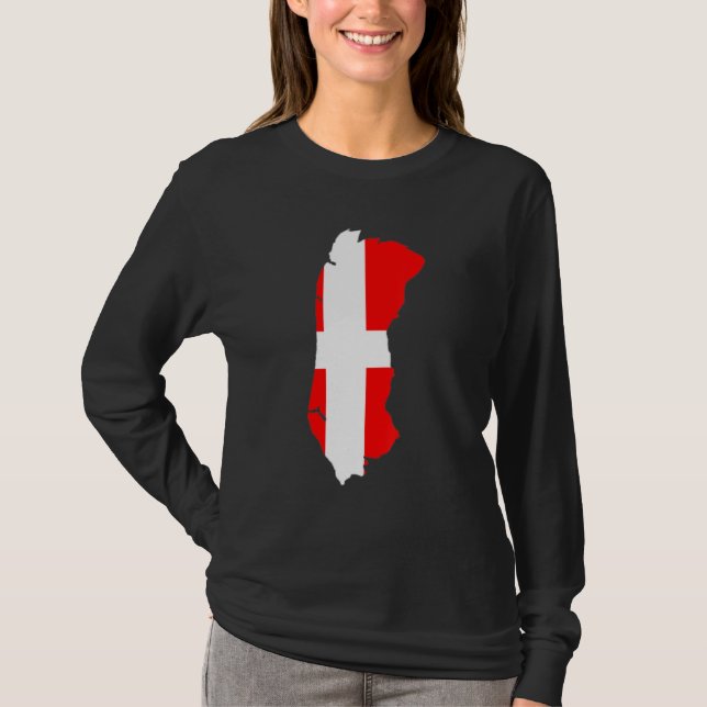 Denmark flag in Römö outline Römö T-Shirt (Front)