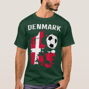 Denmark Flag Jersey Danish Soccer Football  T-Shirt