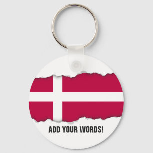 Denmark flag key ring