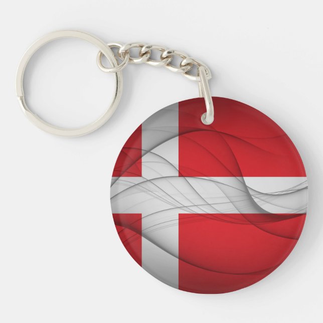 Denmark Flag Key Ring (Front)