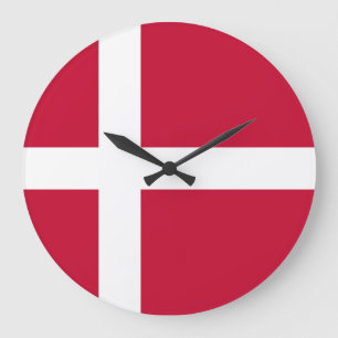 Denmark Flag Large Clock