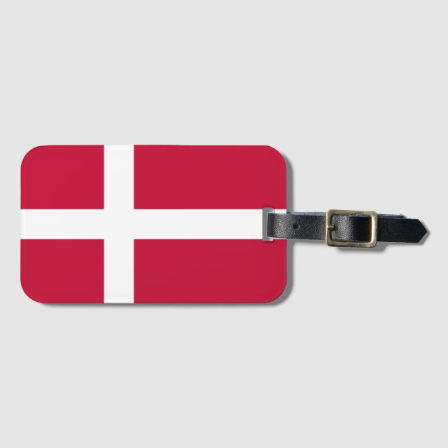 Denmark Flag Luggage Tag (Front Horizontal)