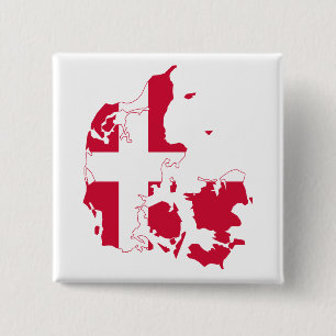 Denmark Flag Map 15 Cm Square Badge