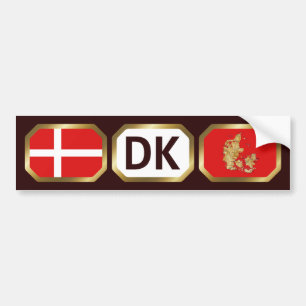Denmark Flag Map Code Bumper Sticker