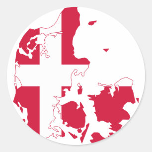 Denmark Flag map DK Classic Round Sticker