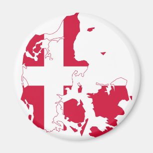 Denmark Flag map DK Magnet