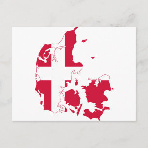Denmark Flag map DK Postcard