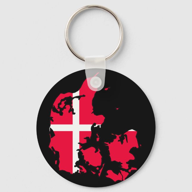 denmark flag map key ring (Front)