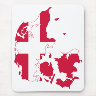 Denmark Flag Map Mouse Pad