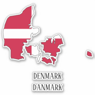 Denmark Flag Map Outline