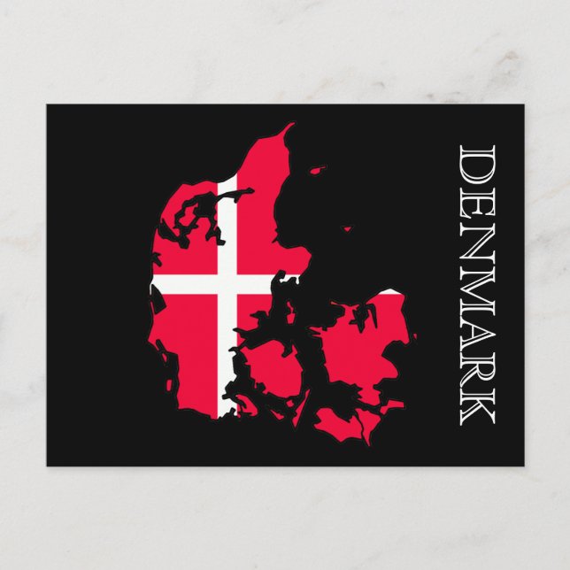 denmark flag map postcard (Front)