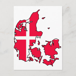 denmark flag map postcard
