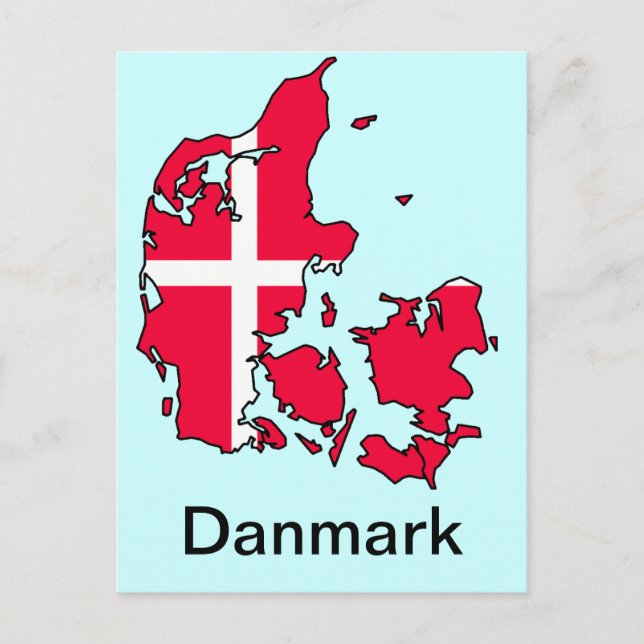 denmark flag map postcard (Front)