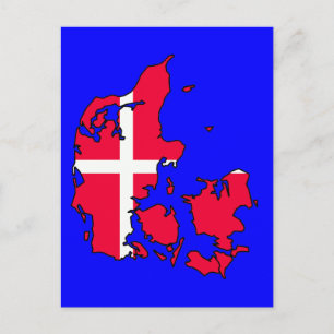 denmark flag map postcard