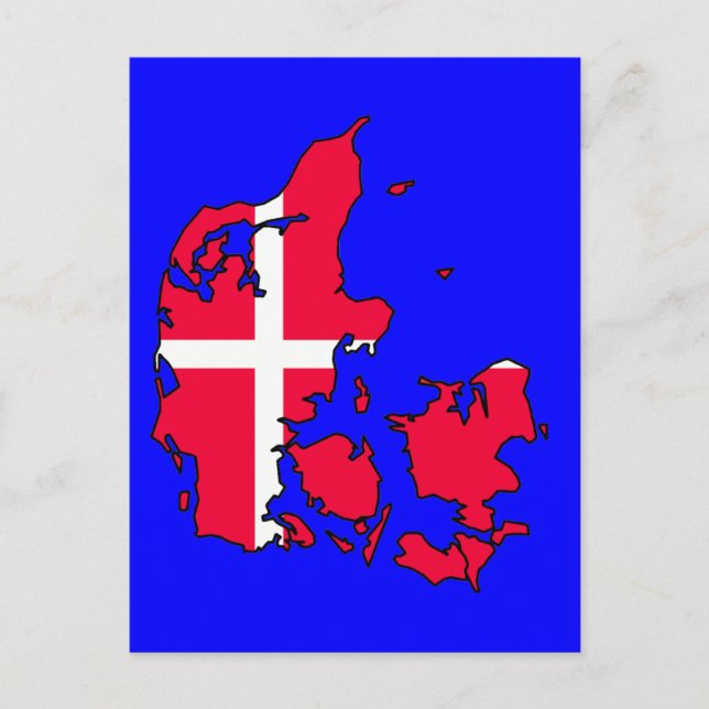 denmark flag map postcard (Front)