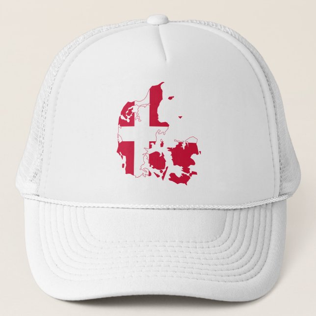 Denmark Flag Map Trucker Hat (Front)