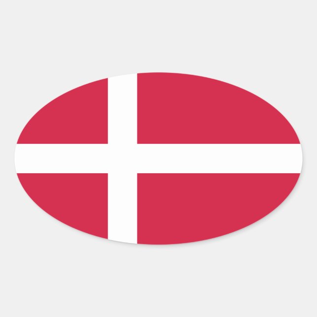 Denmark Flag Oval Sticker (Front)