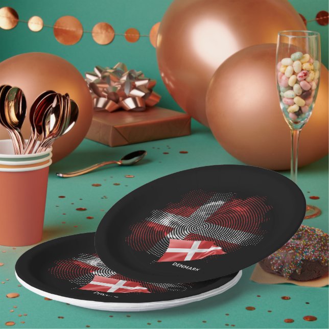 Denmark flag paper plate (Multi)