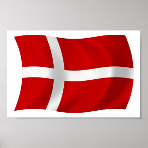 Denmark Flag Poster Print