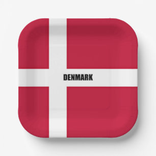 Denmark Flag (red and white) Paper Plate