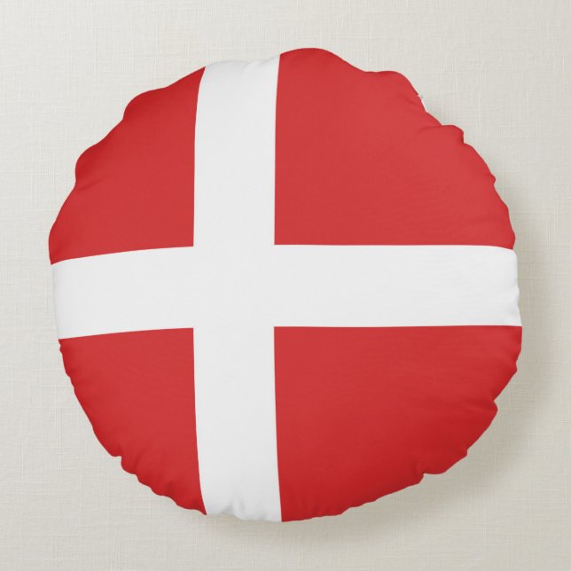 Denmark flag round cushion (Back)