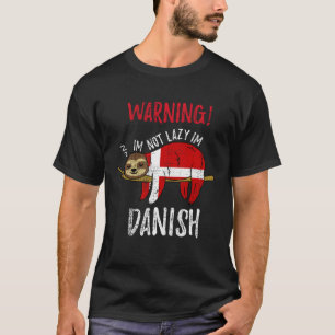 Denmark Flag Sloth Im Not Lazy Im Danish Vintage T-Shirt