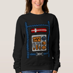 Denmark Flag Space Astronaut Costume Danish Kids V Sweatshirt