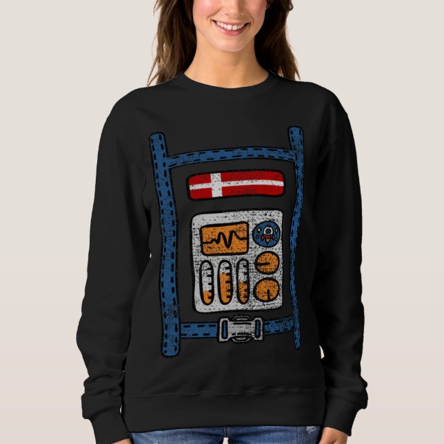 Denmark Flag Space Astronaut Costume Danish Kids V Sweatshirt (Front)