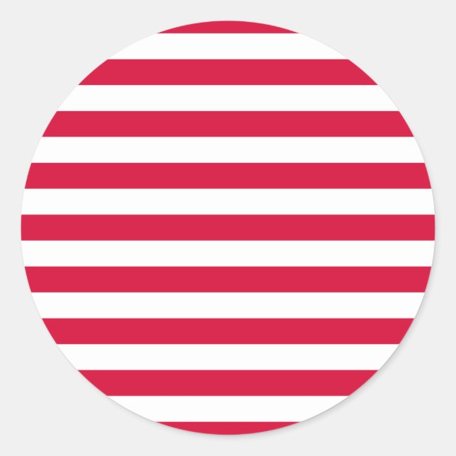 Denmark flag stripes classic round sticker (Front)