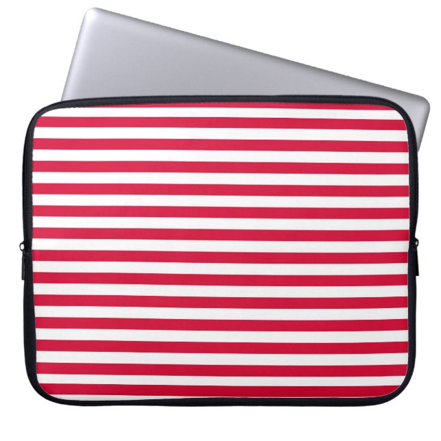 Denmark flag stripes country colour pattern red wh laptop sleeve (Front)