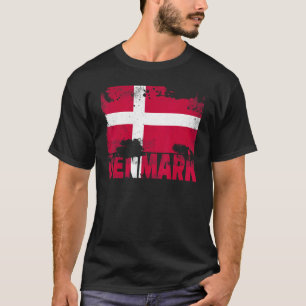 Denmark Flag Vintage Distressed Danish Grunge Trav T-Shirt