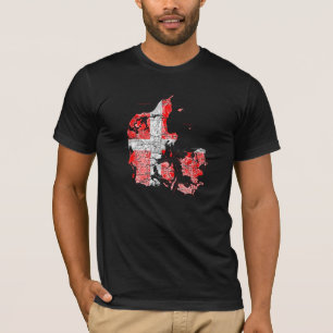 Denmark Flagcolor Map T-Shirt
