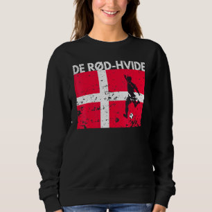 Denmark Football Team Fan Jersey Soccer De Rd Hvid Sweatshirt