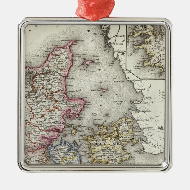 Denmark, Germany Metal Tree Decoration (Front)