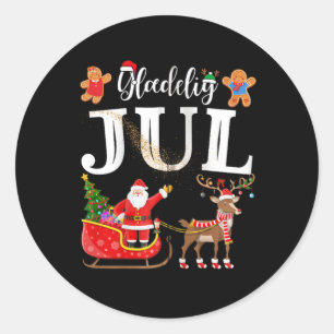 Denmark Glædelig Jul Danish Merry Christmas Glædel Classic Round Sticker