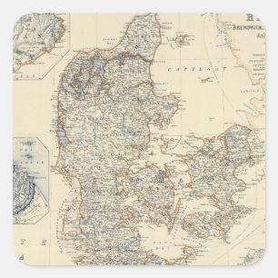 Denmark, Hanover, Brunswick, Mecklenburg Square Sticker