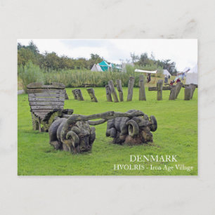 Denmark, Hvolris Iron Ages Village Postcard