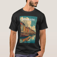 Denmark Illustration Travel Art Vintage