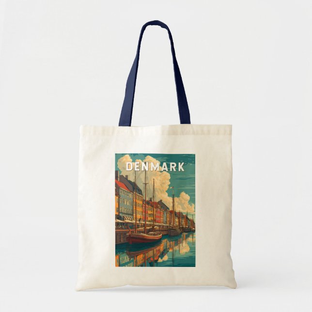 Denmark Illustration Travel Art Vintage Tote Bag (Front)